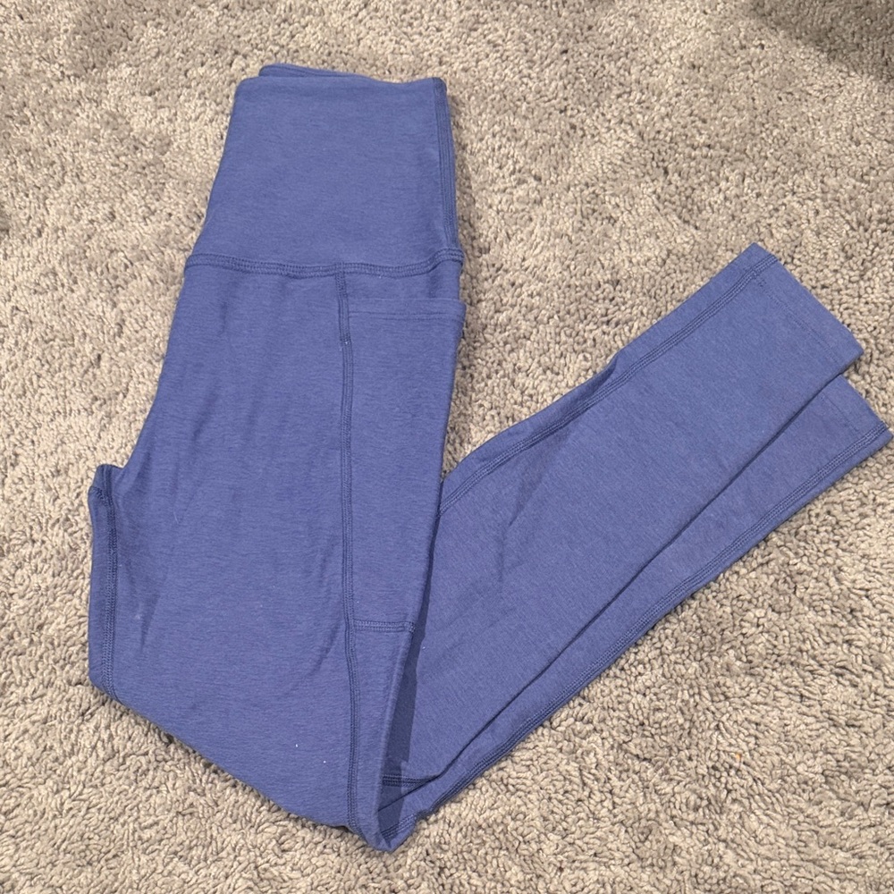 Spacedye Out Of Pocket High Waisted Midi Legging, Indigo Heather, Size Small - Picture 4 of 7